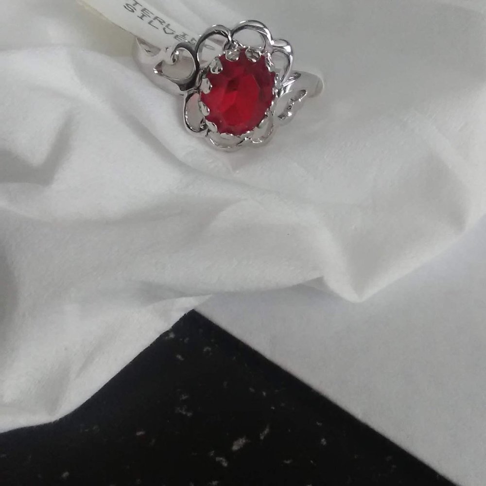 Sterling Silver Garnet Ring